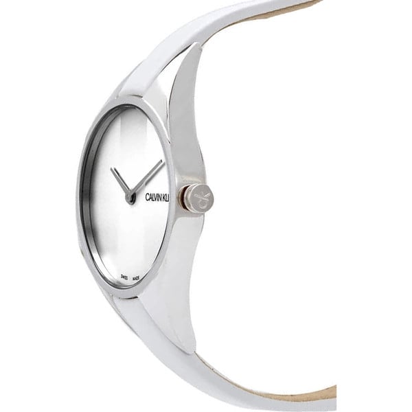 Calvin Klein Rebel White Dial White Leather Strap Watch for Women - K8P231L6 Buy Now By Calvin Klein