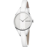 Calvin Klein Rebel White Dial White Leather Strap Watch for Women - K8P231L6 Buy Now By Calvin Klein