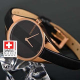 Calvin Klein Rebel Black Dial Black Leather Strap Watch for Women - K8P236C1 Buy Now By Calvin Klein