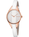 Calvin Klein Rebel White Grey Dial White Leather Strap Watch for Women - K8P236L6 Buy Now By Calvin Klein
