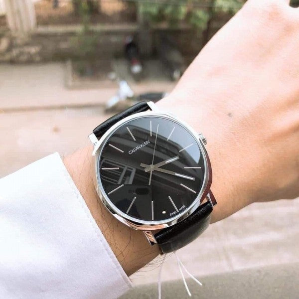 Calvin Klein Posh Black Dial Black Leather Strap Watch for Men - K8Q311C1 Buy Now By Calvin Klein