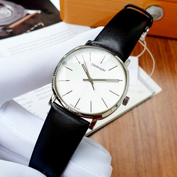 Calvin Klein Posh Silver Dial Black Leather Strap Watch for Men - K8Q311C6 Buy Now By Calvin Klein