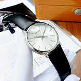 Calvin Klein Posh Silver Dial Black Leather Strap Watch for Men - K8Q311C6 Buy Now By Calvin Klein
