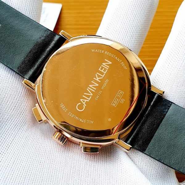 Calvin Klein Posh Grey Dial Black Leather Strap Watch for Men - K8Q376C3 Buy Now By Calvin Klein