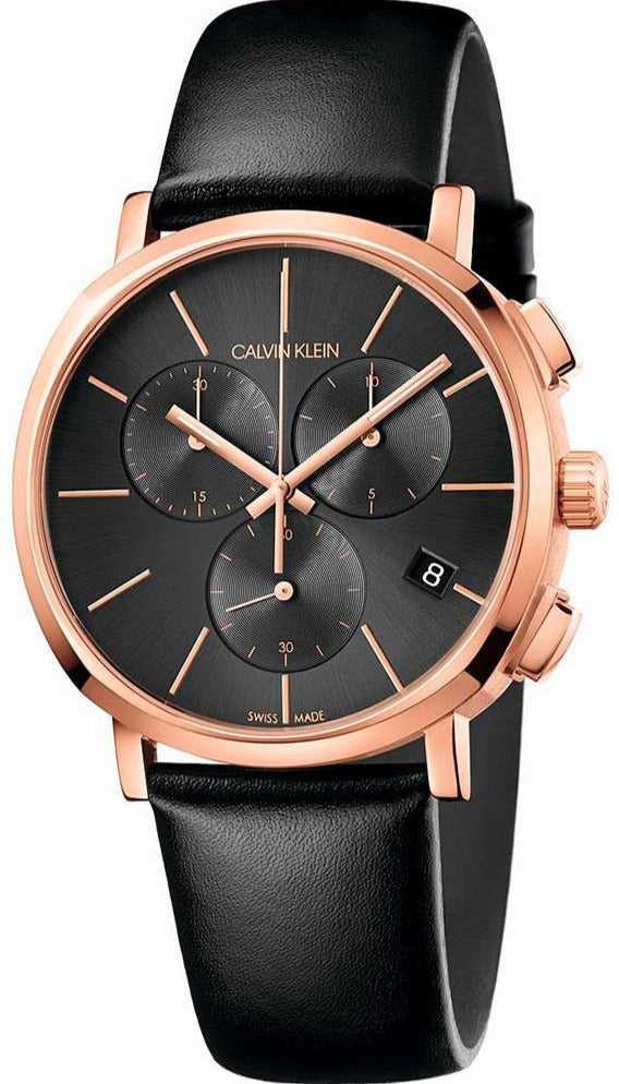 Calvin Klein Posh Grey Dial Black Leather Strap Watch for Men - K8Q376C3 Buy Now By Calvin Klein
