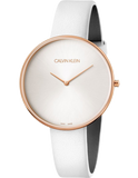 Calvin Klein Full Moon White Dial White Leather Strap Watch for Women - K8Y236L6 Buy Now By Calvin Klein