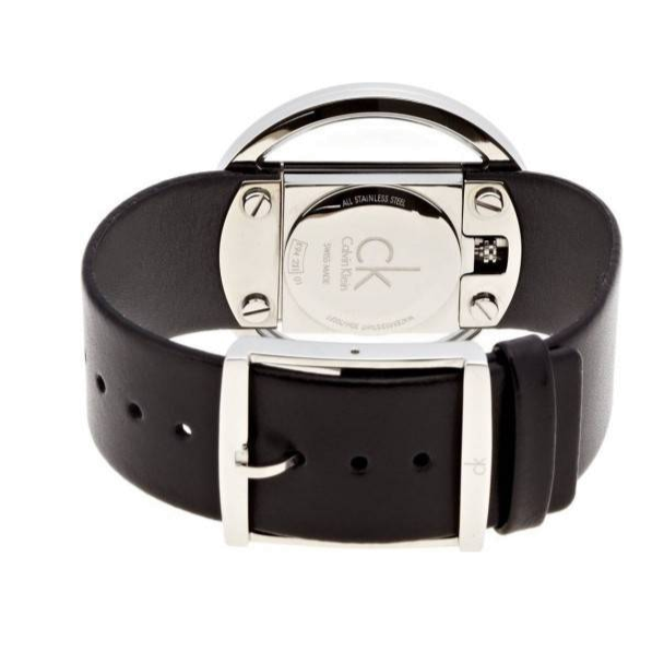 Calvin Klein Glam Transparent Dial Black Leather Strap Watch for Women - K9423107 Buy Now By Calvin Klein