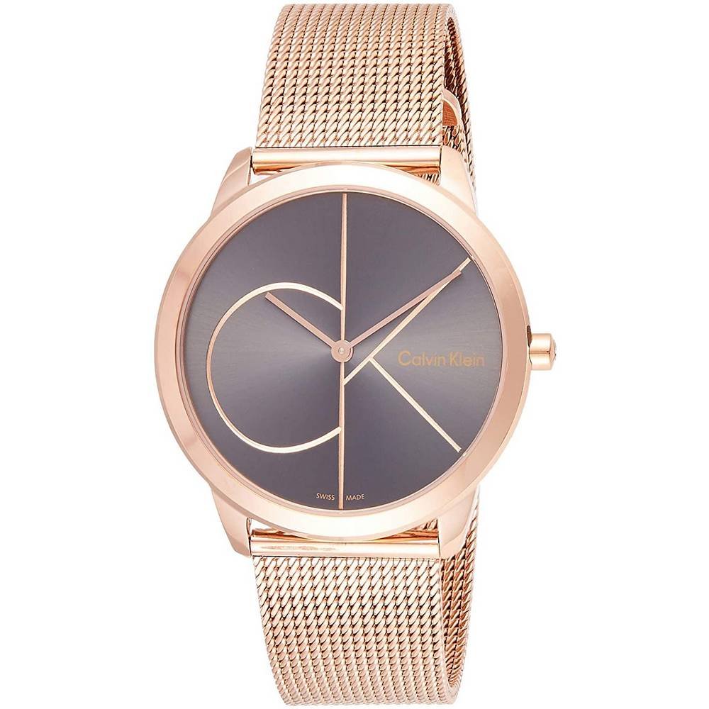 Calvin Klein Minimal Black Dial Rose Gold Mesh Bracelet Watch for Men - K3M21621 Buy Now By Calvin Klein