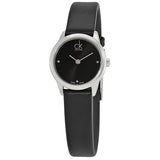 Calvin Klein Minimal Black Dial Black Leather Strap Watch for Women - K3M231CS Buy Now By Calvin Klein