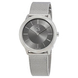 Calvin Klein Minimal Grey Dial Silver Mesh Bracelet Watch for Men - K3M22124 Buy Now By Calvin Klein
