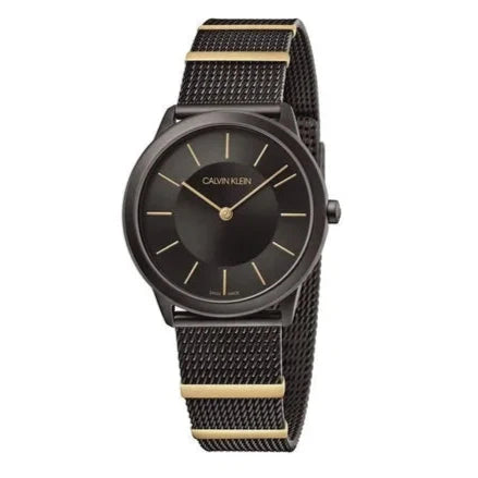 Calvin Klein Minimal Black Dial Black Steel Strap Watch For Men - K3M524Z1 Buy Now By Calvin Klein