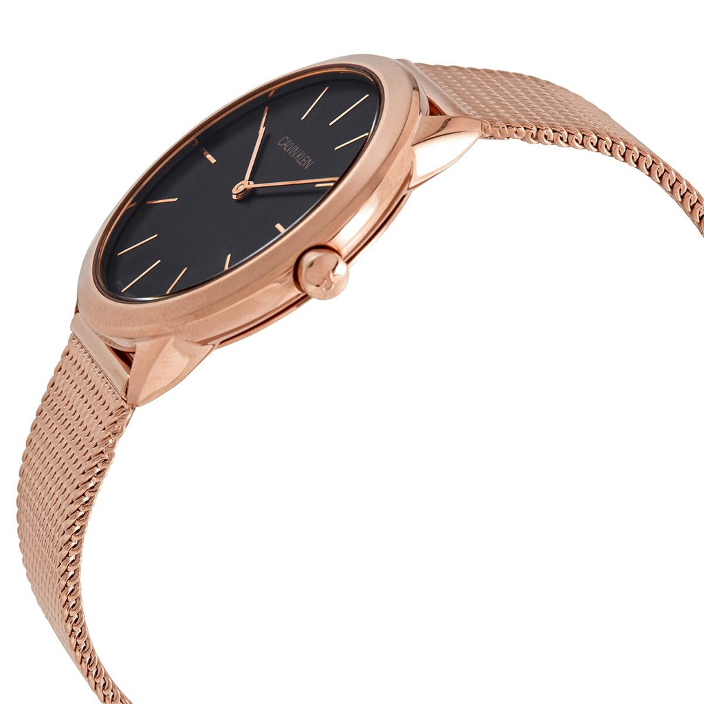 Calvin Klein Minimal Black Dial Rose Gold Mesh Bracelet Watch for Women - K3M2262Y Buy Now By Calvin Klein
