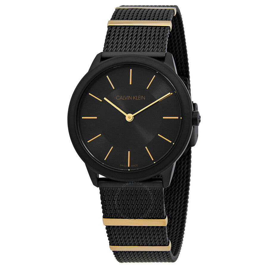 Calvin Klein Minimal Black Dial Black Steel Strap Watch For Men - K3M524Z1 Buy Now By Calvin Klein