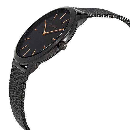 Calvin Klein Minimal Black Dial Black Mesh Bracelet Watch for Men - K3M21421 Buy Now By Calvin Klein