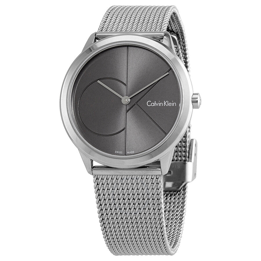 Calvin Klein Minimal Black Dial Silver Mesh Bracelet Watch for Women - K3M22123 Buy Now By Calvin Klein