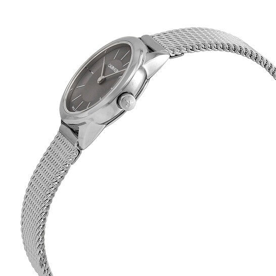 Calvin Klein Minimal Grey Dial Silver Mesh Bracelet Watch for Women - K3M23124 Buy Now By Calvin Klein