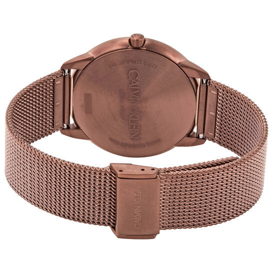 Calvin Klein Minimal Quartz Pink Gold Dial Pink Gold Mesh Bracelet Watch for Men - K3M11TFK Buy Now By Calvin Klein
