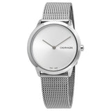 Calvin Klein Minimal SIlver Dial Silver Mesh Bracelet Watch for Women - K3M221Y6 Buy Now By Calvin Klein