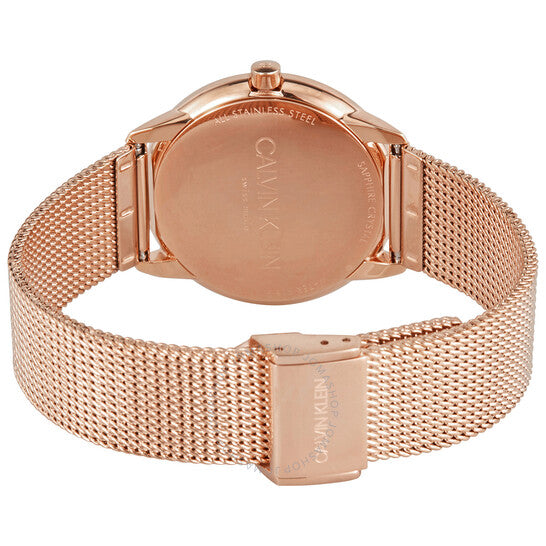 Calvin Klein Minimal White Dial Rose Gold Mesh Bracelet Watch for Women - K3M22Y2X Buy Now By Calvin Klein