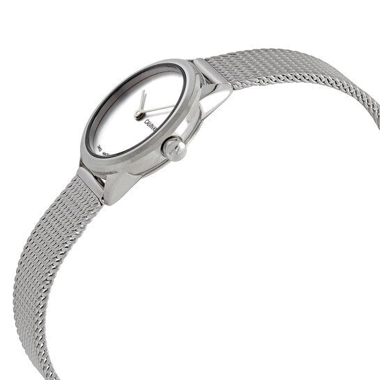 Calvin Klein Minimal White Dial Silver Mesh Bracelet Watch for Women - K3M231Y6 Buy Now By Calvin Klein