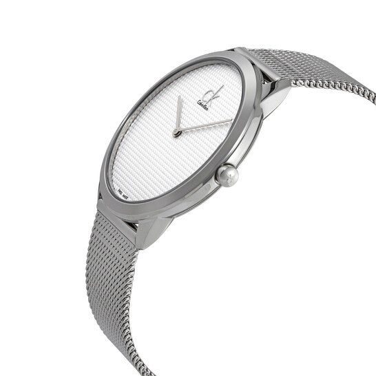Calvin Klein Minimal White Dial Silver Mesh Bracelet Watch for Men - K3M2112Y Buy Now By Calvin Klein