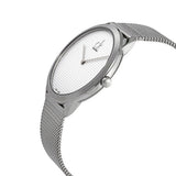 Calvin Klein Minimal White Dial Silver Mesh Bracelet Watch for Men - K3M2112Y Buy Now By Calvin Klein