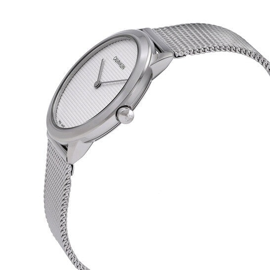 Calvin Klein Minimal White Dial Silver Mesh Bracelet Watch for Women - K3M2212Y Buy Now By Calvin Klein