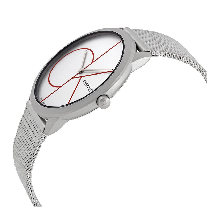 Calvin Klein Minimal White Dial Silver Mesh Bracelet Watch for Men - K3M51152 Buy Now By Calvin Klein