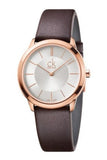 Calvin Klein Minimal White Dial Brown Leather Strap Watch for Men - K3M216G6 Buy Now By Calvin Klein