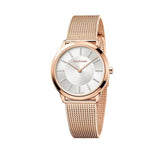 Calvin Klein Minimal White Dial Rose Gold Mesh Bracelet Watch for Women - K3M22Y2X Buy Now By Calvin Klein
