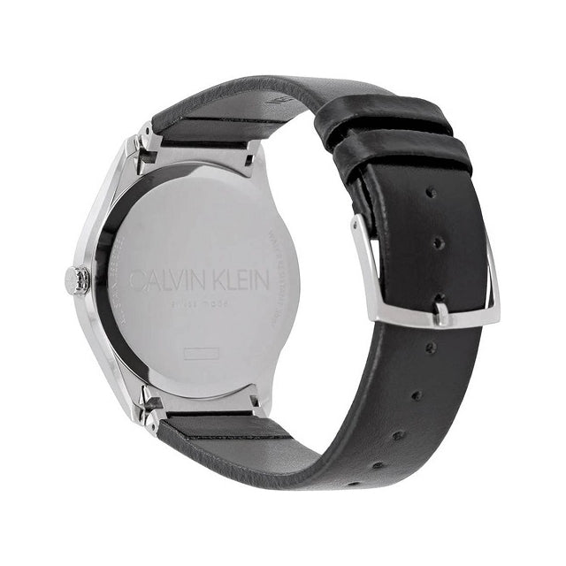 Calvin Klein Minimal Diamonds Black Dial Black Leather Strap Watch for Men - K3M211CS Buy Now By Calvin Klein