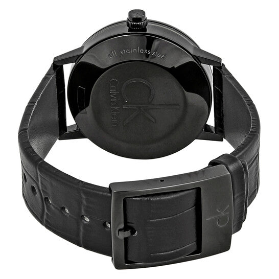 Calvin Klein Post Minimal Black Dial Black Leather Strap Watch for Men - K7621401 Buy Now By Calvin Klein