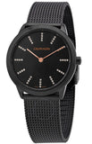 Calvin Klein Minimal Diamonds Black Dial Black Mesh Bracelet Watch for Women - K3M22X2X Buy Now By Calvin Klein