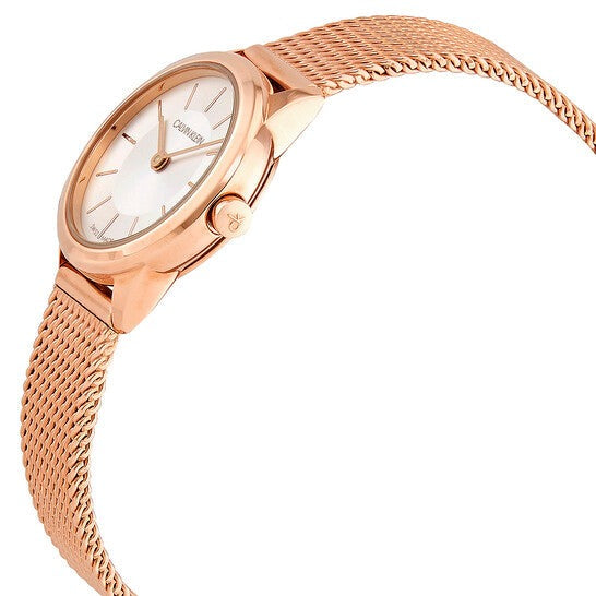 Calvin Klein Minimal White Dial Rose Gold Mesh Bracelet Watch for Women - K3M23626 Buy Now By Calvin Klein