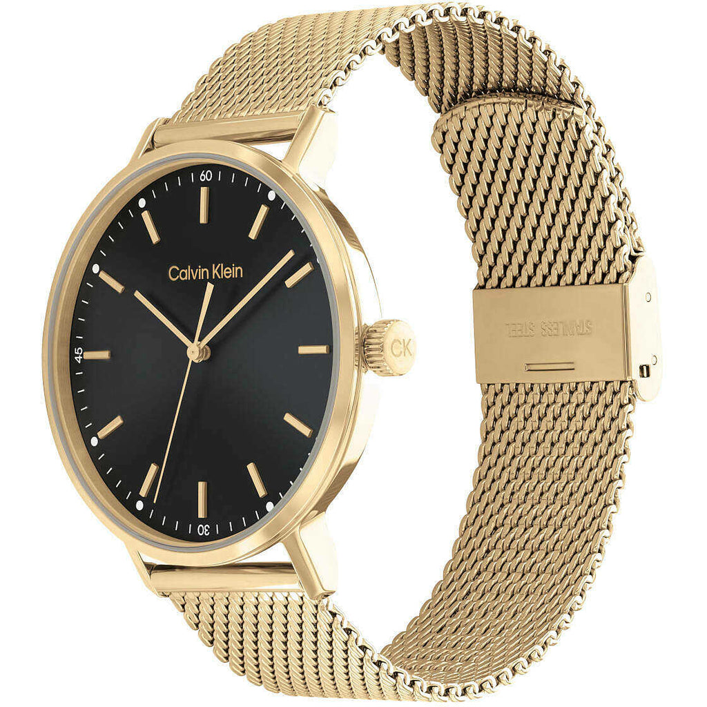 Calvin Klein Minimal Black Dial Rose Gold Mesh Bracelet Watch for Women - K3M2262Y Buy Now By Calvin Klein