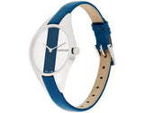Calvin Klein Rebel Blue Silver Dial Blue Leather Strap Watch for Women - K8P231V6 Buy Now By Calvin Klein