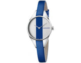 Calvin Klein Rebel Blue Silver Dial Blue Leather Strap Watch for Women - K8P231V6 Buy Now By Calvin Klein
