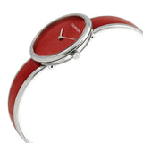 Calvin Klein Glam Transparent Dial Red Leather Strap Watch for Women - K9423144 Buy Now By Calvin Klein
