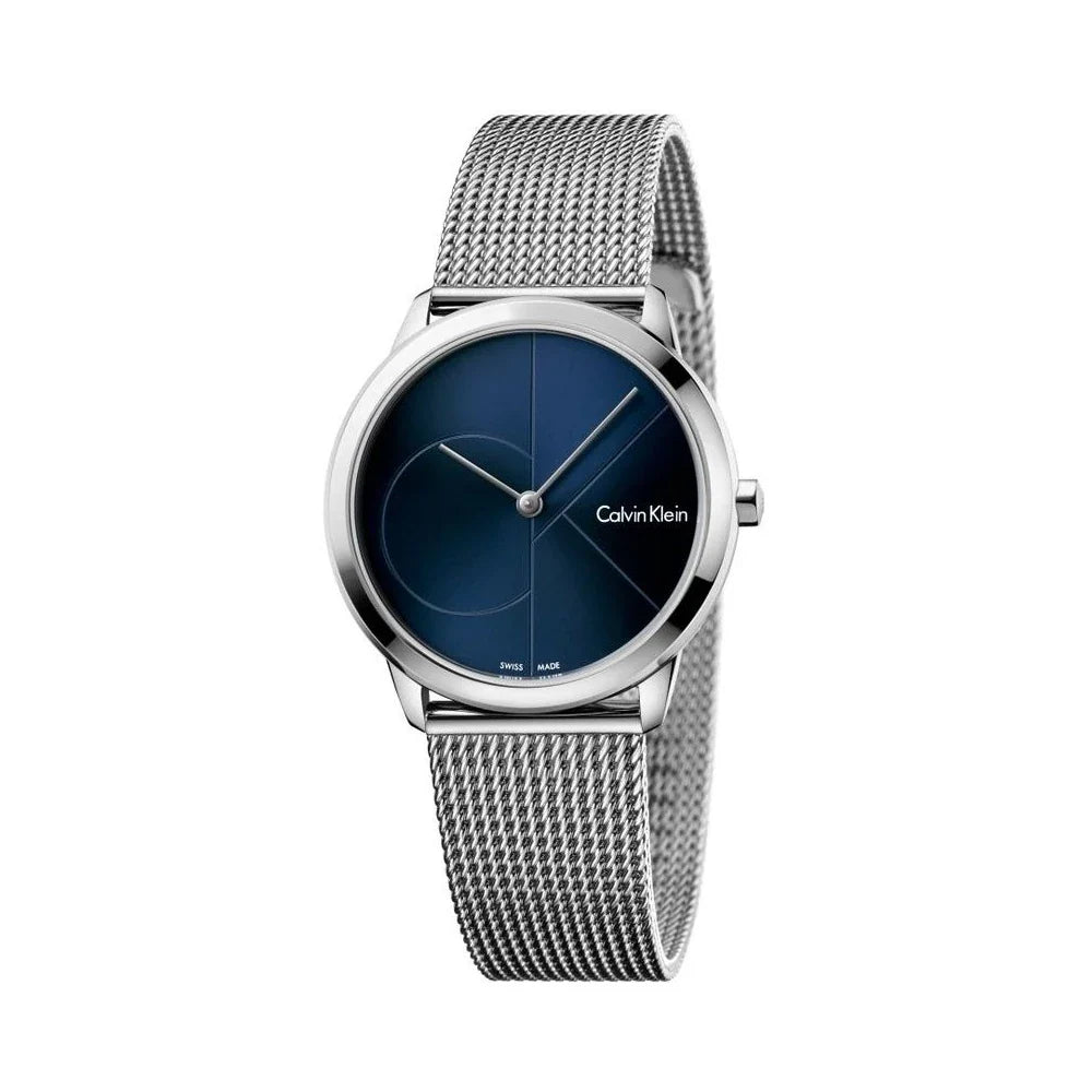 Calvin Klein Minimal Blue Dial Silver Mesh Bracelet Watch for Women - K3M2212N Buy Now By Calvin Klein