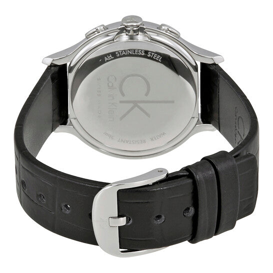 Calvin Klein Skirt Chronograph Black Dial Black Leather Strap Watch for Men - K2U291C1 Buy Now By Calvin Klein