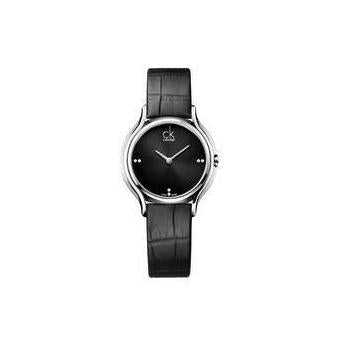 Calvin Klein Skirt Black Dial Black Leather Strap Watch for Women - K2U231CS Buy Now By Calvin Klein