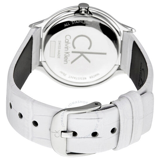 Calvin Klein Skirt White Dial White Leather Strap Watch for Women - K2U231K6 Buy Now By Calvin Klein