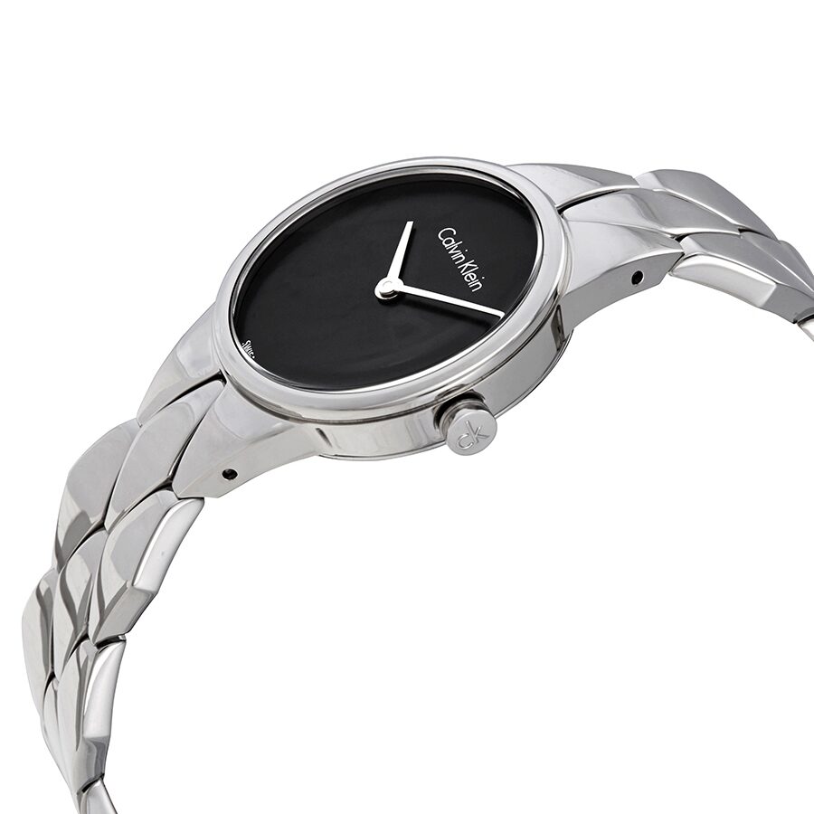 Calvin Klein Snake Black Dial Silver Steel Strap Watch For Women - K6E23141 Buy Now By Calvin Klein