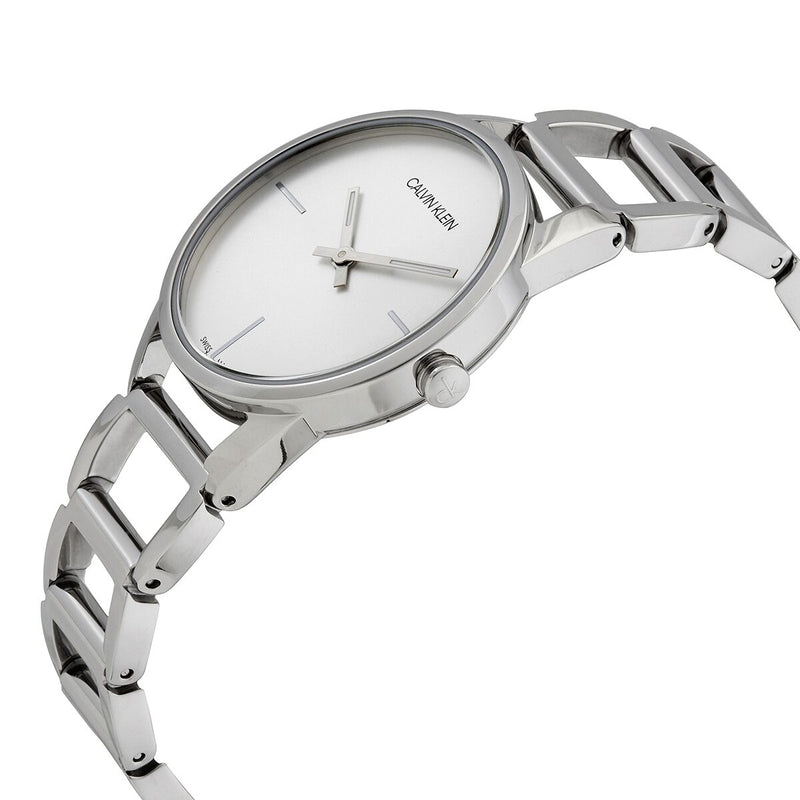 Calvin Klein Stately White Dial Silver Steel Strap Watch for Women - K3G23126 Buy Now By Calvin Klein