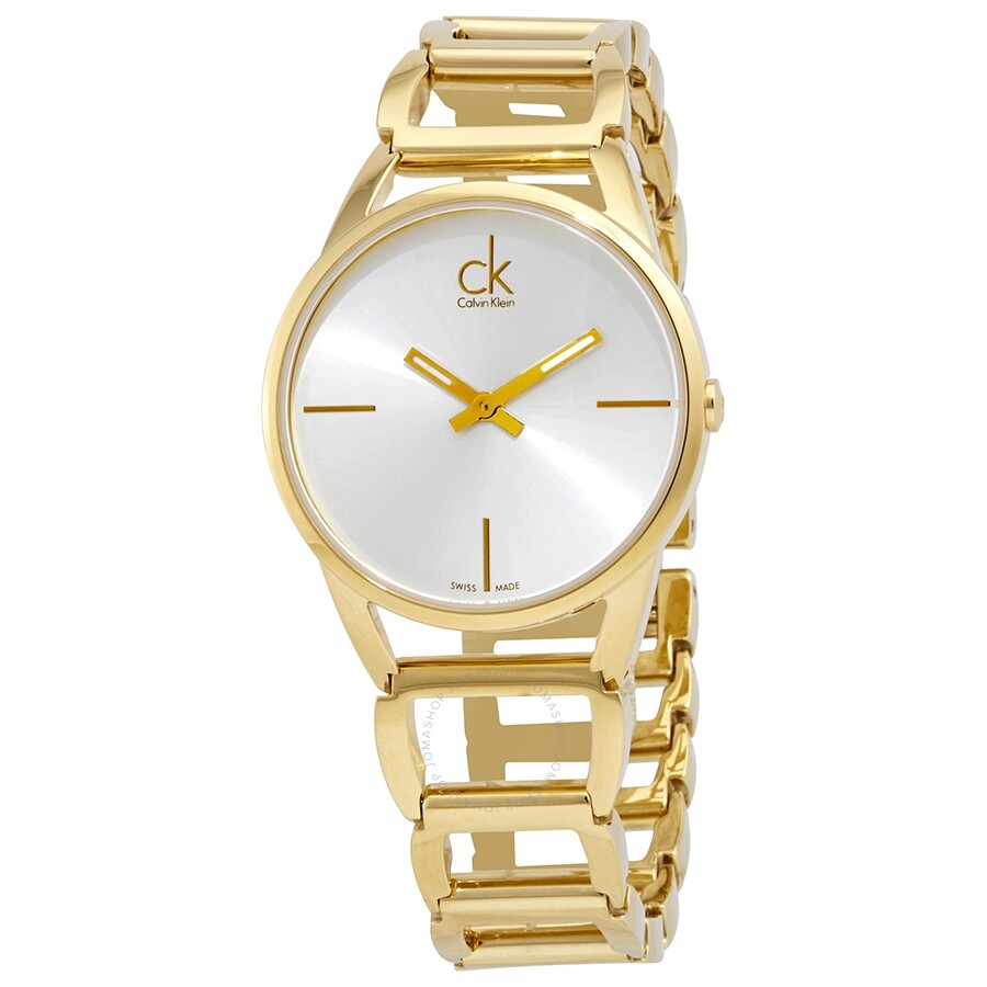 Calvin Klein Stately Silver Dial Gold Steel Strap Watch for Women - K3G23526 Buy Now By Calvin Klein