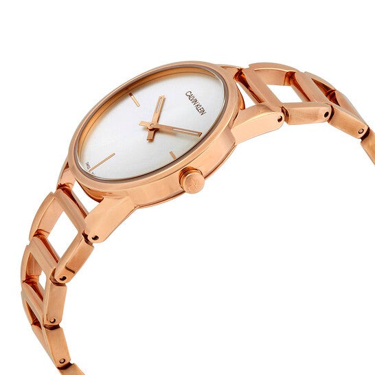 Calvin Klein Stately White Dial Rose Gold Steel Strap Watch for Women - K3G23626 Buy Now By Calvin Klein
