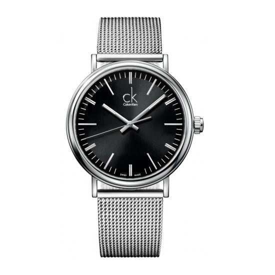 Calvin Klein Surround Black Dial Silver Mesh Bracelet Watch for Men - K3W21121 Buy Now By Calvin Klein