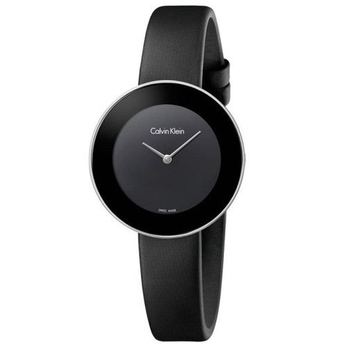 Calvin Klein Chic Black Dial Black Leather Strap Watch for Women - K7N23CB1 Buy Now By Calvin Klein