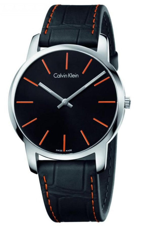 Calvin Klein City Black Dial Black Leather Strap Watch for Men - K2G211C1 Buy Now By Calvin Klein