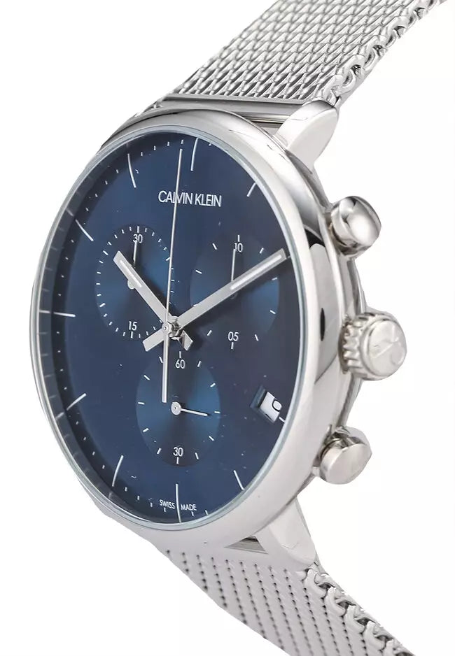 Calvin Klein High Noon Chronograph Blue Dial Silver Mesh Bracelet Watch for Men - K8M2712N Buy Now By Calvin Klein